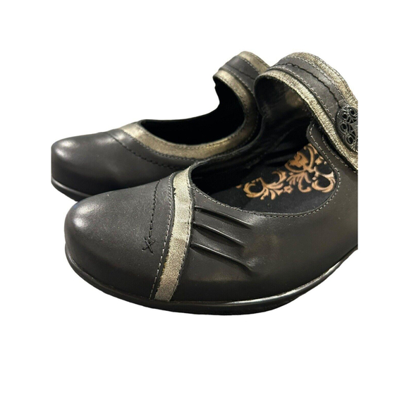 Aetrex Brianna Mary Janes Flats Leather Comfort Shoe Womens Size 9 Black NEW - Picture 5 of 12